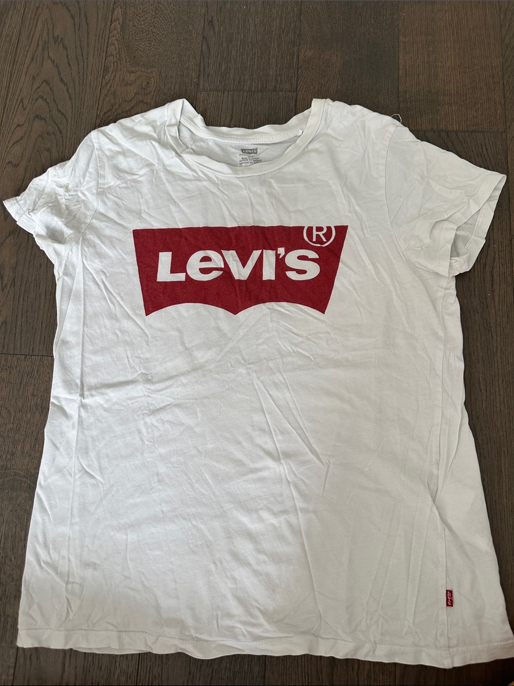 Levi's White Short Sleeve Tee with Red Logo